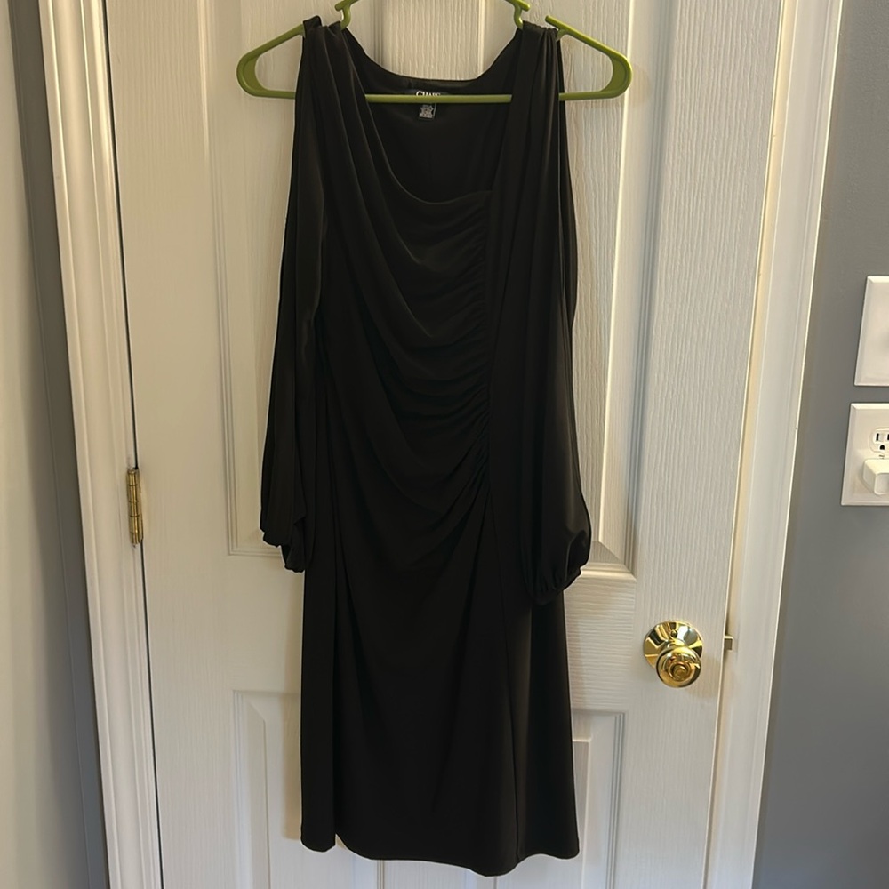 Chaps Black Dress - Asymmetrical Sheath